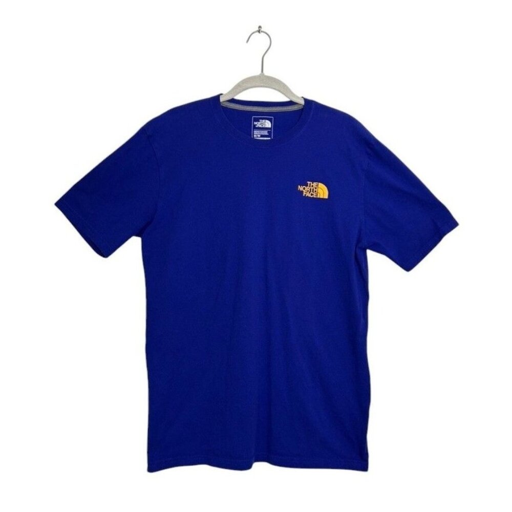The North Face Men's Cotton Standard Fit Short Sleeve Tee in Blue/Orange - Sz M